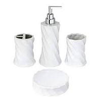 2 SETS OF MODONA 4PC PORCELAIN ACCESSORIES SET