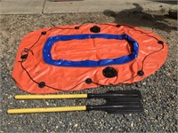 Inflatable boat and plastic oars