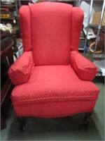 Furniture; Nice upolstered wing back chair; pick