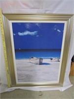 Nautical picture framed nicely; appears to be hand