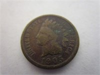 Coin; 1905 Indian Head Penny