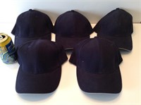 5 casquettes de qualité s/m bleu marine Neuf