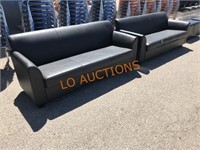 6FT Black Leather Sofa