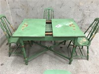 Green Dining room table chairs