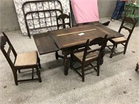 Walnut Dining Set & 4 chairs