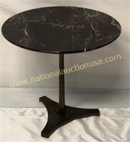 Marble Top Brass Base Side Table
