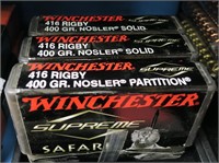 3- Boxes Winchester Supreme Safari .416 Rigby