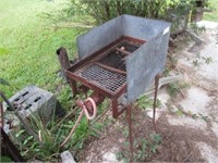 Homemade gas fish fryer on stand