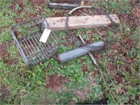Fence stretcher, post driver, sewer snake, crate