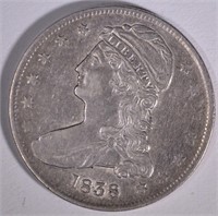 1838 CAPPED BUST HALF DOLLAR  AU