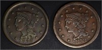 1848 VF/XF & 1853 VF LARGE CENTS