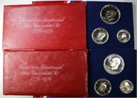 2-UNC & 2-PROOF 1976 40% SILVER SETS ORG PACKAGING