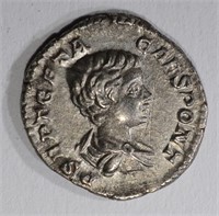 209-212AD SILVER DENARIUS EMPEROR GETA ROME