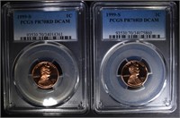2 - 1999 S LINCOLN CENTS PCGS PR70RD