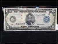 1914 U.S. $5 BLUE SEAL NOTE - RICHMOND