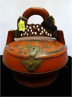 HAND-PAINTED WOODEN ORIENTAL BOX