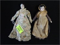 PAIR OF CHINA HEAD DOLLS - UNMARKED