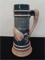 LARGE WHALE HUNT MOTIF STEIN