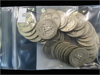 LOT OF 33 WASHINGTON QUARTERS - 1940'S