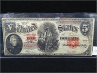 1907 U.S. $5 "WOODCHOPPER" NOTE