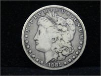 1881-CC MORGAN SILVER DOLLAR