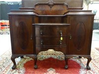 ANTIQUE BALL/CLAW FOOT SIDEBOARD BUFFET
