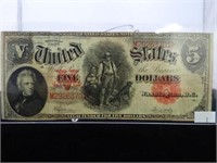 1907 U.S. $5 "WOODCHOPPER" NOTE