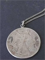 1943 Walking Liberty Half Dollar Coin Necklace