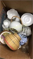 Box of misc dishes