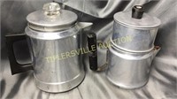 2 vintage aluminum kettles