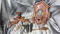 Cuckoo clock and pieces AS IS