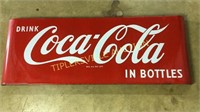 44x16” 1950s metal Coca-Cola sign with rounded