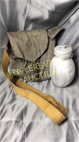 Vintage polish military canteen and Ammo bag