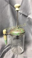 Vintage green wood handle hand mixer