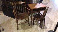 Antique school desk with the chair, nice Windsor