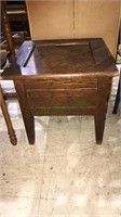 Antique Oak potty chair with the lift up no