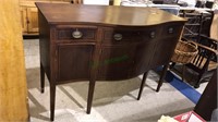Antique mahogany sideboard with line inlay, six