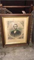 Antique steel engraving of Abraham Lincoln,