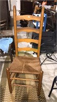 Rush seat 4 ring ladder back chair (1062)