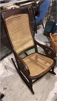 Mahogany cane seat and back rocking chair, very