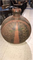 Decorated round vase made of metal , good age, 24
