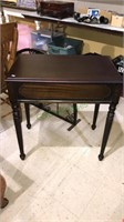 Mahogany side table with storage below the Lid,