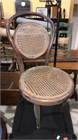Antique child’s size hoop back cane chair, seat