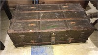 Antique steamer trunk with oak slats, 14 41 x 22,