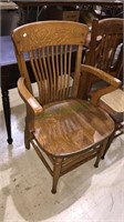Nice clean vintage oak armchair beautiful slat