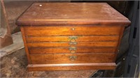 Antique mahogany four-drawer silver chest with a