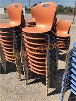 9pc Orange Virco Stack Chairs