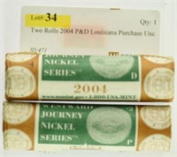 Two Rolls 2004 P&D Louisiana Purchase Unc Rolls