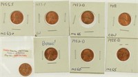 45 +/- Lincoln Cents in 2x2 Holders. Misc dates