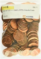 Lot of 125 +/- 1960's-1970's Lincoln Cents
